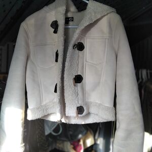 Women's Cream Jacket with Black Accents